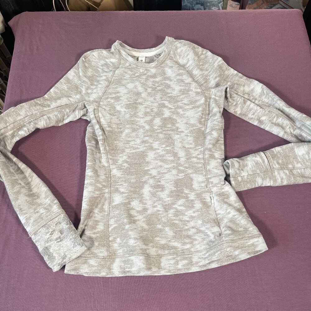 Lululemon Its Rulu Run Long Sleeve Shirt Data Rush Mini Jacquard White Opal - 2